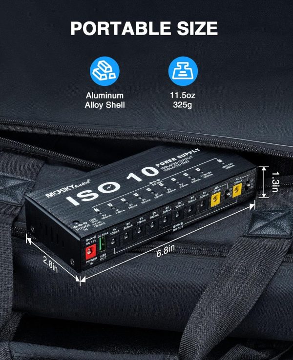 Mosky Guitar Pedal Power Supply 10 Isolated Outputs-4