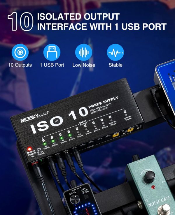 Mosky Guitar Pedal Power Supply 10 Isolated Outputs-1