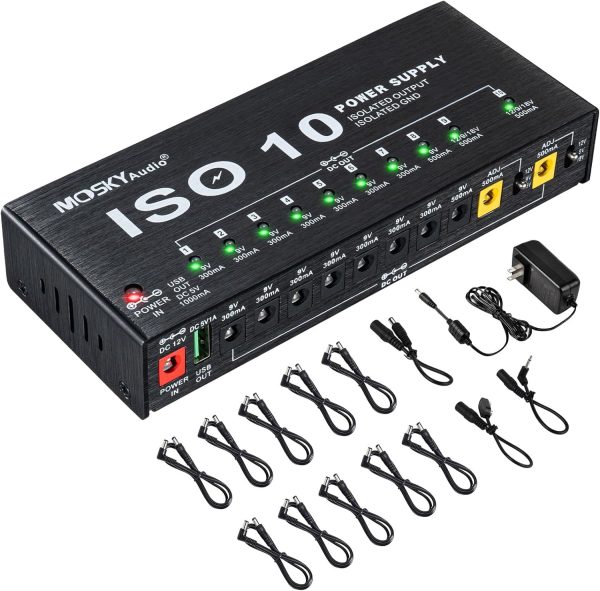 Mosky Guitar Pedal Power Supply 10 Isolated Outputs-0