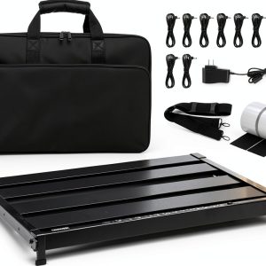 Pavo Aluminum Pedal Board 10-Port Power Black-0