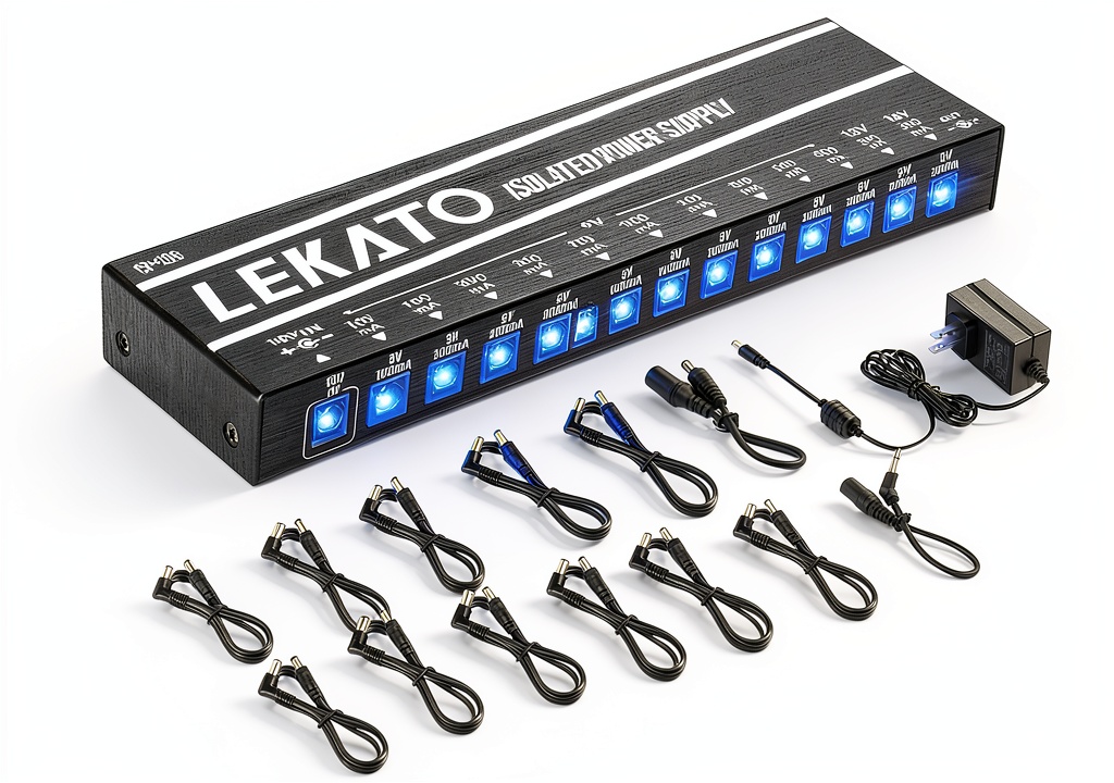 LEKATO guitar pedal power supply with 12 ports