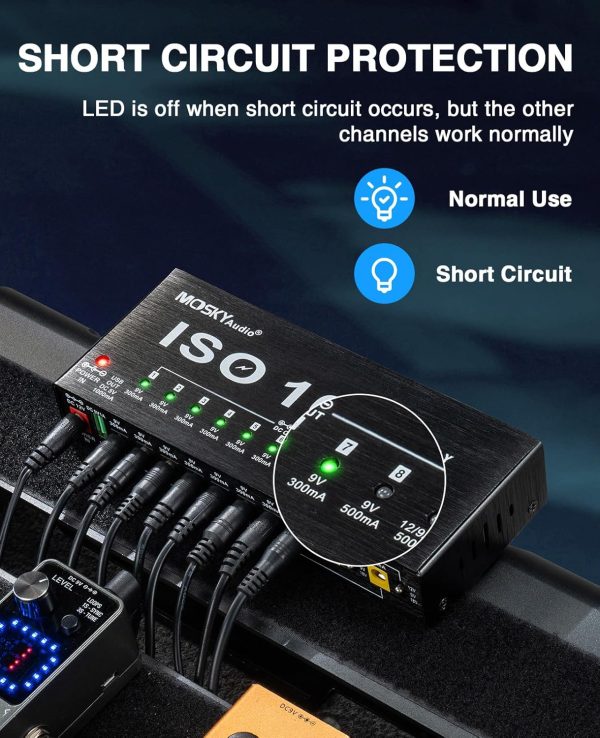 Mosky Guitar Pedal Power Supply 10 Isolated Outputs-2