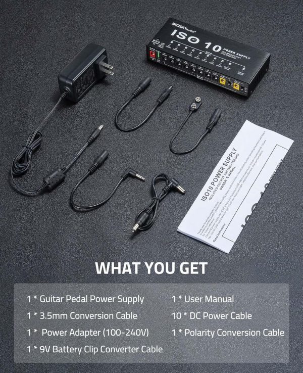 Mosky Guitar Pedal Power Supply 10 Isolated Outputs-5