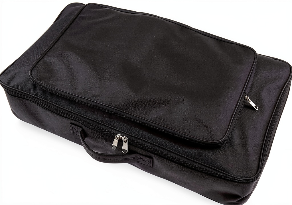 Installing TUOREN Durable Nylon Pedal Bag for Musicians on a wooden desk