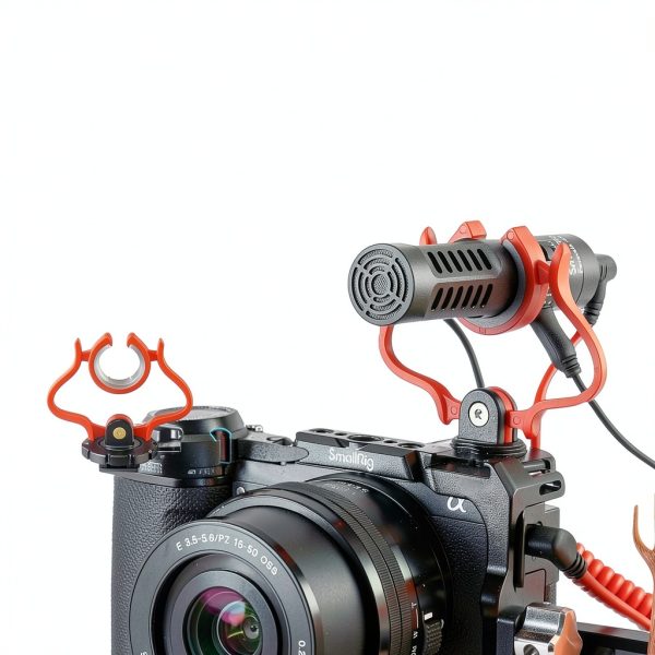Lavalier Microphone SMALLRIG Stereo Mini Mic with Shock Mount-5