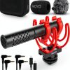 Movo X1 Mini Shotgun Microphone Aluminum 2200 Ohms Impedance Black-0